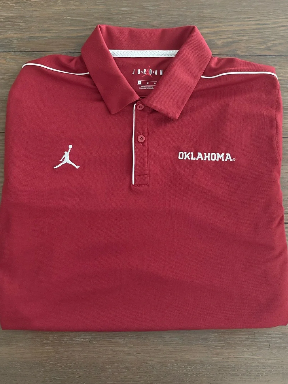 Jordan Embroidered Oklahoma‎ Sooners Men's Maroon Polo Size M Gently Worn